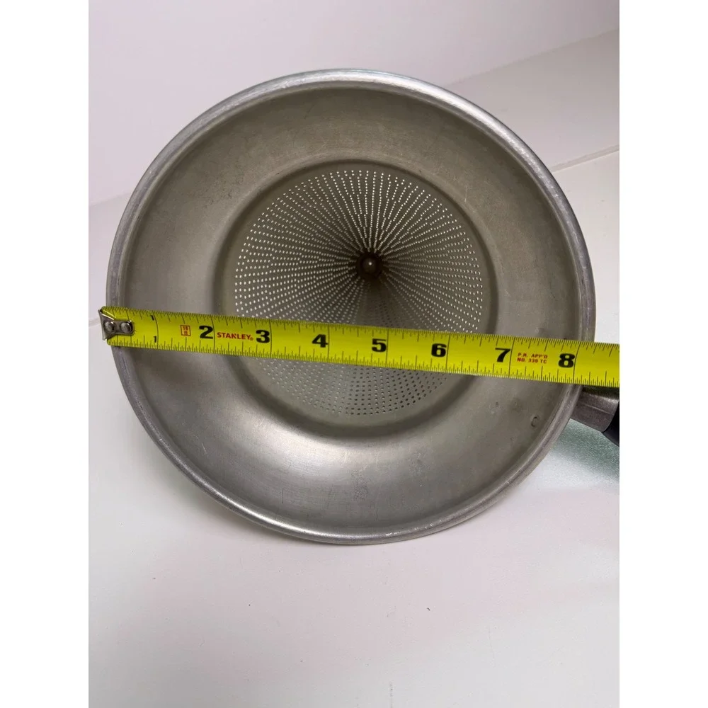 Vintage WearEver Aluminum‎ Cone Strainer Sieve with Black Handle 7.5 Inch
